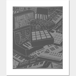 Synthesizers and electronic music instruments for musician Posters and Art